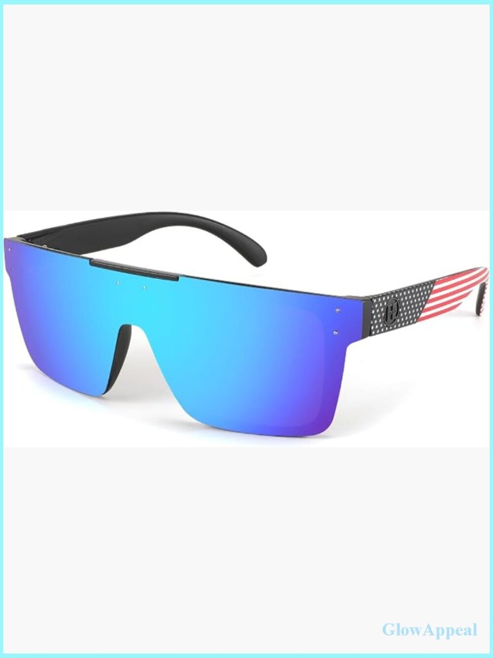 Oversized Square Flat Mirror Polarized Sunglasses UV400
